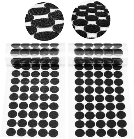 OFFCUP Klettpunkte Selbstklebend 15mm, 510 Paar Klett Klebepunkte | Self Adhesive Klebend Klettverschluss Selbstklebend Klett Klebe Punkte für Handwerk auf Papier, Kunststoff, Leder (Schwarz)