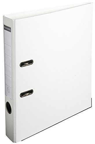 Exacompta 915402B Kunststoff-Ordner. 5 cm schmal DIN A4 Ringordner Aktenordner Briefordner Büroordner Plastikordner Schlitzordner weiß (Packung mit 2)