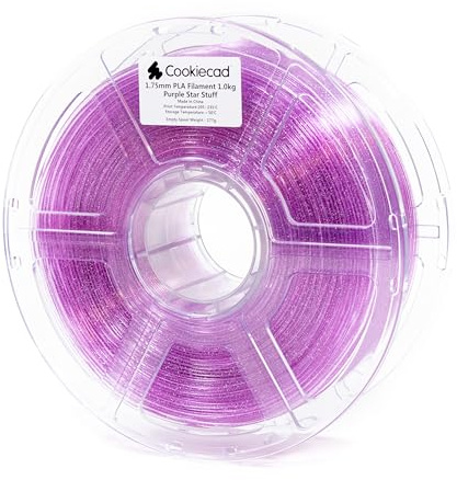 Cookiecad Purple Star Stuff Translucent Purple Glitter PLA 3D Printer Filament 1.75mm 1kg