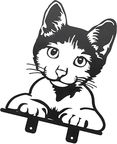 VANZACK Gartenstecker Katzen Metall Wetterfester Gartendeko Pfahl Rostfrei für Außenrasen Gartenflächen Leichter Einsteckstab
