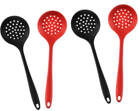 Ciieeo 4 Stück Küchenutensilien geschlitzter Skimmer professioneller Abschäumer Kelle ice cream scoop küchenmaschiene Filter Sieb geschlitzter Löffel heißer Topf Geschirr