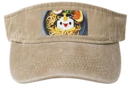 Gorra de mezclilla con diseño de huevera, diseño unisex versátil, para actividades al aire libre y uso diario, Huevera de fideos Ramen, talla unica-L
