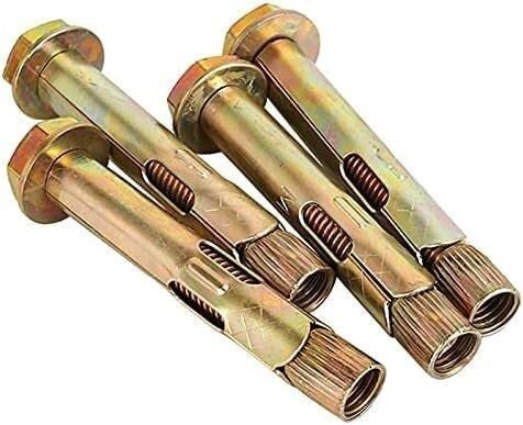 2 Stück, Mauerwerksschrauben for Ziegelwände, selbstschneidende Schrauben, Hochleistungsschraube M6 aus Kohlenstoffstahl, Betonwände, Spreizschildanker mit Sechskantschraube for Bodenverriegelungsmont