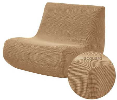 Highdi Stretch Lazy Sofabezug 1 Sitzer, Jacquard Sofabezug ohne Armlehnen Sofahusse Schonbezug Weicher Sofa Überzug Waschbar Sofaüberwurf Wohnzimmer Sofaschoner Hund Katze Sofaschutz (Hellbraun)
