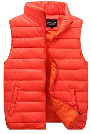Herren Pufferweste, leichte gesteppte Daunenweste, ärmellose Winterjacke mit Reißverschluss, wasserabweisend und winddicht, gepolsterte Weste, warm isoliert, Bodywarmer für Herren, Steppweste
