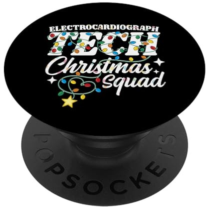 Electrocardiograph Tech Christmas Squad EKG Technologist PopSockets Adhesive PopGrip