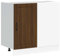 vidaXL - Lucca Brown Oak Engineered Wood Sink Base Cabin… for Kitchen - 86x46x81.5 cm - Durable Storage Unit with Adjustable Feet