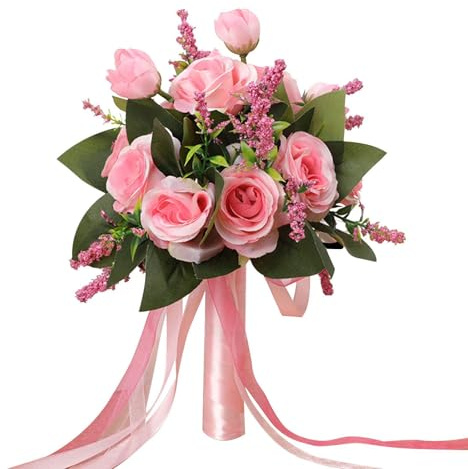 -Hochzeitsstrauß - künstliche Rosen Blumensträuße, Gefälschte Brautrosen | Brautstrauß, Hochzeit Künstliche Blum für Brautsträuße Kuchen Herzstück Arrangements Babyparty Party