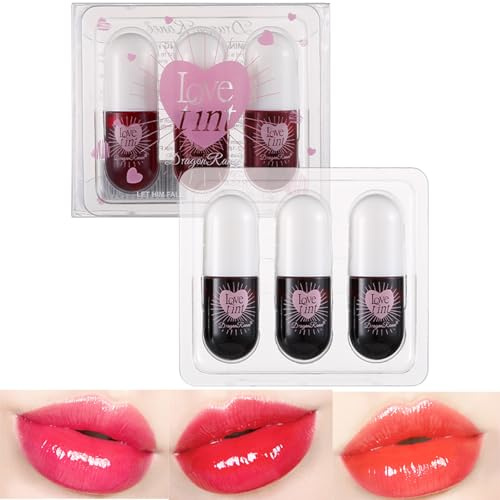 Tint 3-in-1 Lip Stain Set, Long-Lasting Waterproof Liquid Lipstick, Pink and Coral Shades, Hydrating Lip & Cheeks Stain