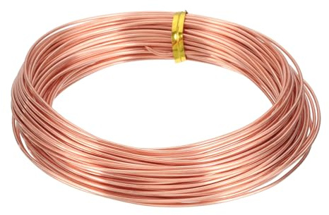 sourcing map 99.9% Solid Bare Copper Wire, Soft Pure Copper Crafting Wire 52 Feet 16 Gauge (1.2mm) for Crafts Jewelry Making Electroculture Gardening (16m)