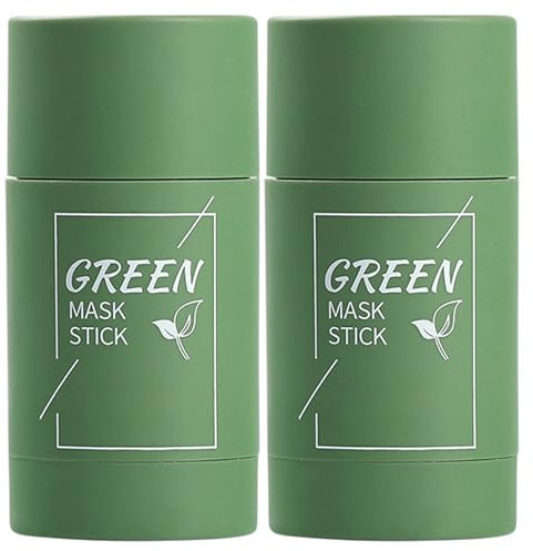 2pcs Green Tea Maske Stick mit Teeextrakt, Blackhead -Entfernermaske für die Porenreinigung und Verbesserung des gesamten Teints, grün für alle Hauttypen Männer und Frauen