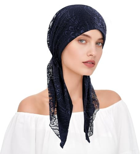 DAMILY Kopftuch hijab Chemo kopfbedeckung bei Haarausfall für Damen,Weicher Atmungsaktiver Vorgebundenes Bandana kopftücher turban