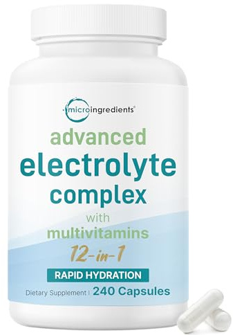 Advanced Electrolyte Complex Capsules for Hydration, 240 Count – Salt Pills with Himalayan Pink Salt, Sodium, Potassium & Magnesium – Sugar Free Electrolyte Tablets with Vitamin D3 & B1, Zinc