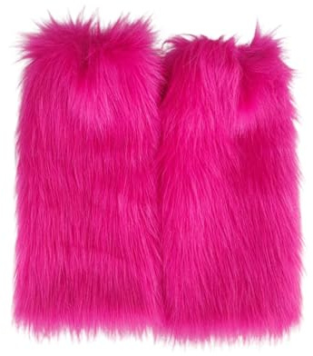 Flauschige Stulpen Damen Lange Beinstulpen Knöchelwärmer Winter Faux Fur Fuzzy Leg Warmers für Mädchen Frauen Y2k Knie Hoch Stulpen für Karneval Halloween Mottoparty Verkleidung