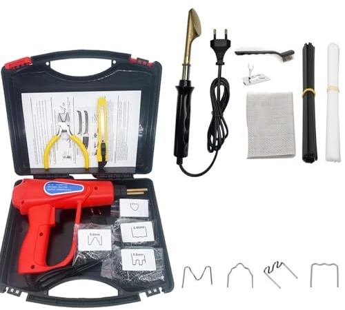 Saldatrice per plastica cucitrice calda Kit di riparazione paraurti per saldatrice a caldo per plastica, saldatore per riparazione plastica(Red1 Kit 2)