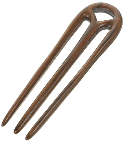 CHILDWEET Épingle à Cheveux en Bois Naturel Tortue Française Trois Dents Fourchette à Cheveux pour Maison et Sorties Style Vintage