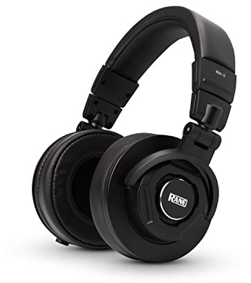 Rane RH2 RH-2-50mm Full-Response, High-Fidelity Over-Ear Kopfhörer mit vollständig zusammenklappbarem Design, abnehmbarem Kabel, 3,5mm Stecker, Schwarz