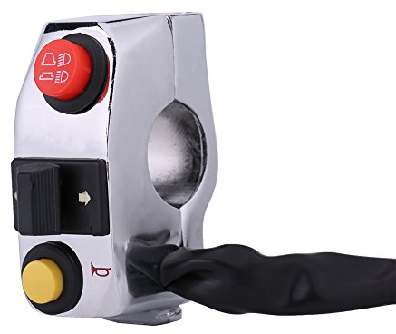 Qiilu Auto Kits Lenker 7/8 Zoll Motorrad Lenkermontage Schalter mit Hupe Kurvensignal Fernlicht Fernlicht Fernlicht (Silber)