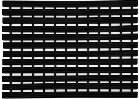 Nicoman Shower Drying Mat Non-Slip Bath Drainage Matt Slatted Duckboard Design| BLACK - (61x43cm / 24x17 inches)