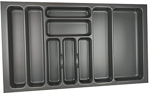 Wunsch-Kasten Besteckeinsatz nach Maß Besteckkasten für 90er Schubladen Personalisierbar Grau