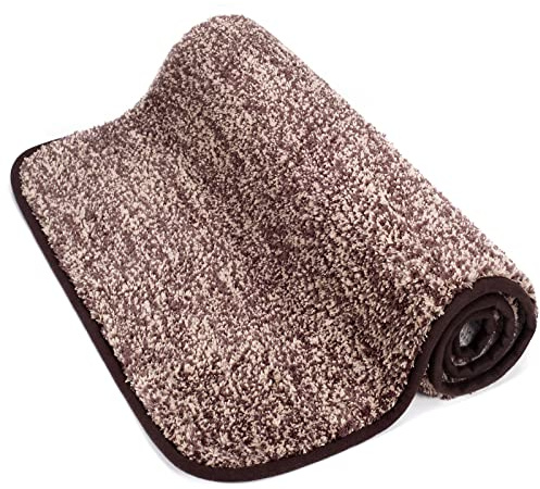 Lifewit Indoor Fußmatte Mikrofaser Super Absorbent Water Low Profile Mats Maschinenwaschbar Rutschfester Gummi-Einstiegsteppich für die Innentür der Matten, Kaffee Braun, 122 x 76 cm