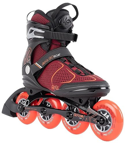 K2 Skates Damen Inline Skates Alexis 90 BOA, Burgandy - orange, 30G0817.1.1.085