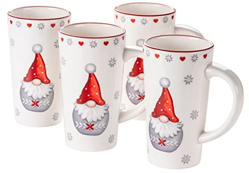 MÄSER 931973 Serie Aurela - Set di 4 tazze natalizie, 60 cl, tazze da caffè, tazze per vin brulé o tazze per Natale, in terracotta