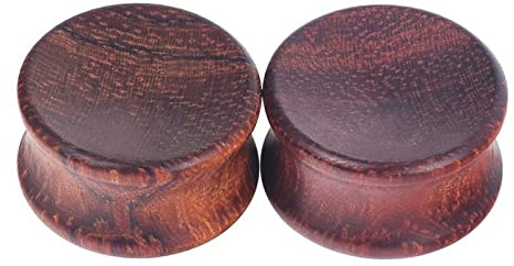 Aeici Tunnel Orecchie 18mm, Tappi per Le Orecchie 2 Pezzi Flesh Tunnel in Legno Legno