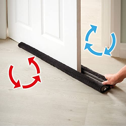 Coopers of Stortford - Pack of 2 Fleece Draught Excluders for Doors - Twin-Sided Warmth to Block Cold Draughts - Soft Polyester for Smooth Opening and Closing - L95 x W10 x D3cm