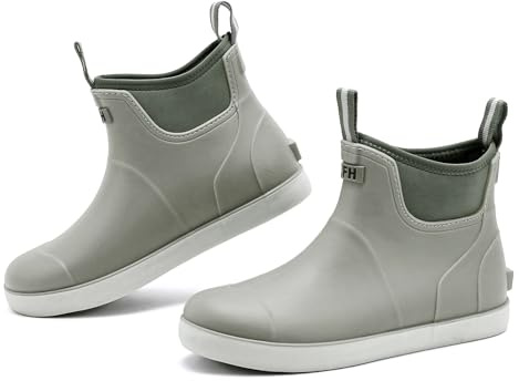 Rumkok Hombre Botas de Lluvia Antideslizante, Botas de Agua Impermeables Cortas, Cómodas Tobillo Botas de caucho al Aire Libre
