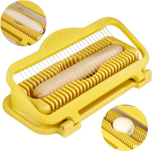 Cortador de plátano más grande para huevos duros, cables de acero inoxidable y aluminio, cortador de fresas, multiusos, resistente, apto para lavavajillas, cortador de plátano