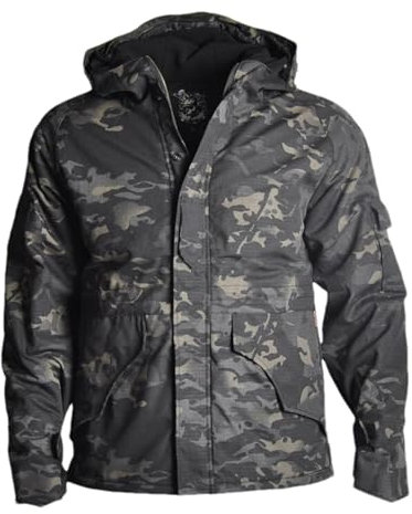 ZMIN Tactical Jacke Männer Hosen Mit Pad Kapuze Kampf Uniform Militär Jacken Camo Paintball Armee Jagd Kleidung Black CP-Jacket XL