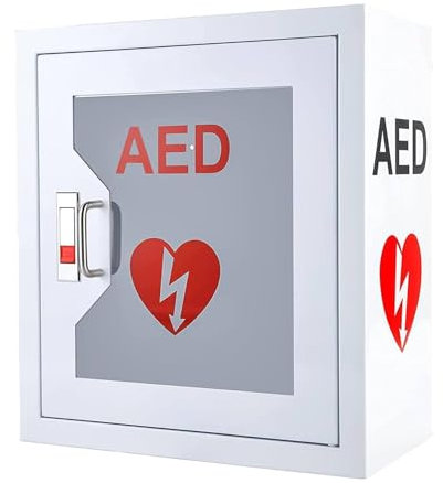 JIANGSS Defibrillator-Aufbewahrungsschrank, AED-Schrank, AED-Defibrillator-Wandmontage-Aufbewahrungsbox mit Schloss,für Notfälle zu Hause,im Büro und an öffentlichen Orten,14,1 x 7 x 15,7 Zoll