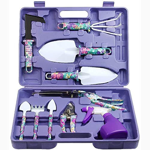 Kit De Herramientas De Jardinería De Diez Piezas, Herramientas De Poda De Plantas De Acero Inoxidable, Incluyendo Cizallas De Poda, Mini Rastrillo De Shovel Sprinkler Y Regalos De Jardinería En Caja