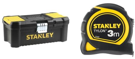 Stanley Stst1-75515 Boîte À Outils Avec Plateau Porte-Outils Amovible - 2 Organiseurs & Mesure 3 m x 13 mm Bi-Matière Tylon - Métre à Ruban Léger, Compact et Ergonomique