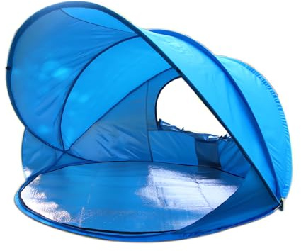 HYPIQQ Strandmuschel Pop Up Strandzelt UV Schutz Wurfzelt Wetter Leicht Strandzelt Für Garten Strand,Blau