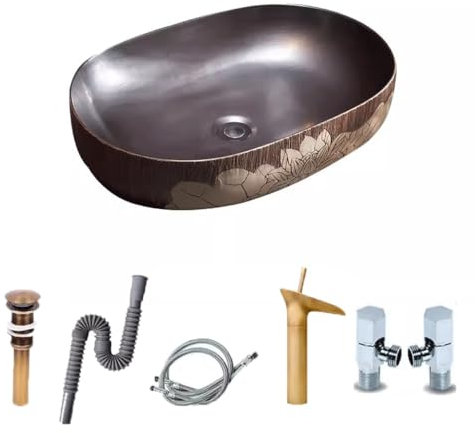 Tu Ye Vasque à Poser, Évier de Cuisine rétro à Poser, Petit Format, for la Maison, Le Balcon, la Salle de Bain, lavabo Rond, lavabo Simple, évier de Ferme(B)