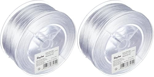 Rayher 5137502 Cordoncino in Raso di Nylon, Diametro 2 Mm, Bobina da 50 M, Cordoncino Decoro, Soffice, Durevole, Bassa Elasticità, Bianco (Confezione da 2)