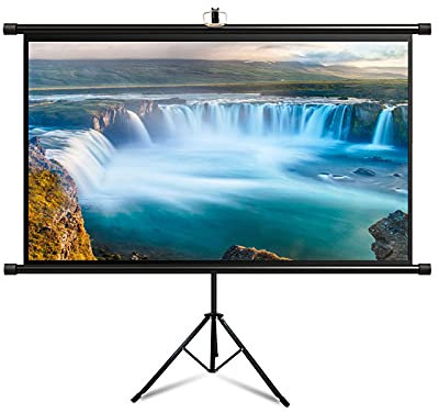 SnamicE Pantalla de proyección de Suelo con Soporte 4:3/16:9 HD Pantalla de proyección de trípode Plegable portátil Pantalla de proyección móvil Independiente, para el hogar, la Oficina, l,72inch 4:3