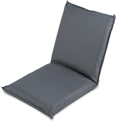 Stagecaptain BSL-95 Bodensessel - Bodenstuhl mit klappbarer Rückenlehne - Gepolsterter Yoga Meditationsstuhl - Floor chair wasserabweisend und staubdicht - Relaxsessel für Kinder und Erwachsene - Grau