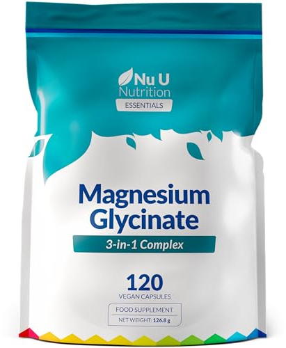 Magnesio Bisglicinato Citrato Malato 3-in-1 | 120 Capsule Vegane - Rilascio Prolungato Tripla Azione Mag Glicinato - 384mg di Magnesium Elementare per Dose - Prodotto in Europa - Nu U Nutrition