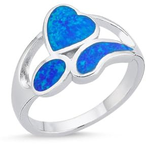 SALIA BIJOUX Bague en opale pour femme - Argent 925 rhodié - Livrée dans son écrin - Modèle Corazoncito (55)