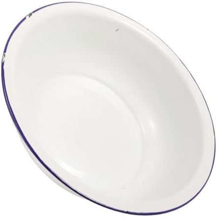 Vintage Emaille Fußbadewanne 34cm Weiß für Fußbad und Zuhause | Großes Fassungsvermögen, Leicht zu Reinigen, Multifunktionale Nutzung, Klassische Form, Dekorativer Stil