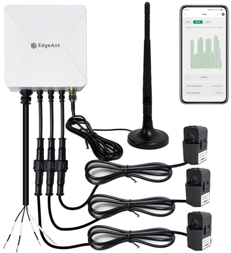 WLAN-Energiemonitor mit 3 x 80 A-Klemmen, Smart Home-Strommonitor zur Stromverfolgung in Echtzeit, WLAN-Zähler für Solar-/Nettomessung, Automatisierung und Steuerung der Energieversorgung im Haushalt