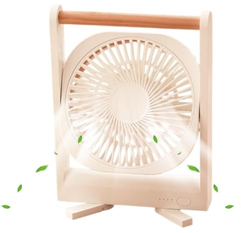 Lpsdssre Ventilador Portátil, Ventilador De Mesa Pequeño Con Personal Fuerte Y Giratorio, Batería Recargable, Conveniente Para Transportar, 16.8x3.7x23cm, Para El Hogar