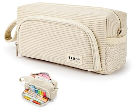 KALIDI Federmäppchen Cord-Stoff Pencil case Mäppchen mit grossem Fassungsvermögen Schreibwarenbeutel Bleistift Beutel für Middle School College Office Studentin Mädchen Geschenk