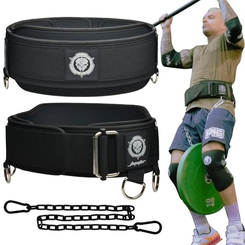 Ceinture d'haltérophilie 2 en 1 avec chaîne pour entraînement de poids, haltérophilie, squats, soulevés de terre, dynamophilie pour homme et femme