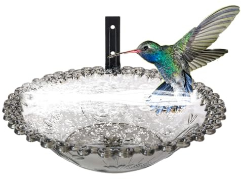 Bagno per uccelli da giardino - d'acqua per uccelli da parete, per mangimi per uccelli montati su alberi da 9 pollici | Bacino d'acqua all'aperto a forma di fiori per uccelli e animali