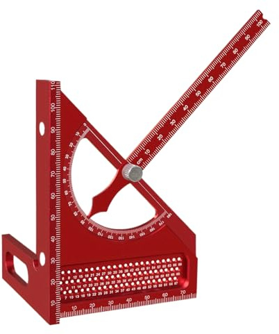 3D Multi-Angle Measuring Ruler - Measuring Tool Made of Aluminium Alloy, Rustproof Carpenter Protractor with Non-Slip Marking Gauge for Door Frames and Workshop