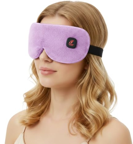 Telepepe beheizte Augenmaske, Wärmebrille mit Akku ohne Kabel, 3 Wärmestufen waschbarer Bezug, Geschenke für Familie und Freunde (Lila)